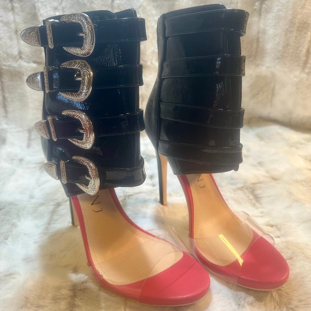 Mack J Western Inspired Buckle Multi Strap 5" High Heel